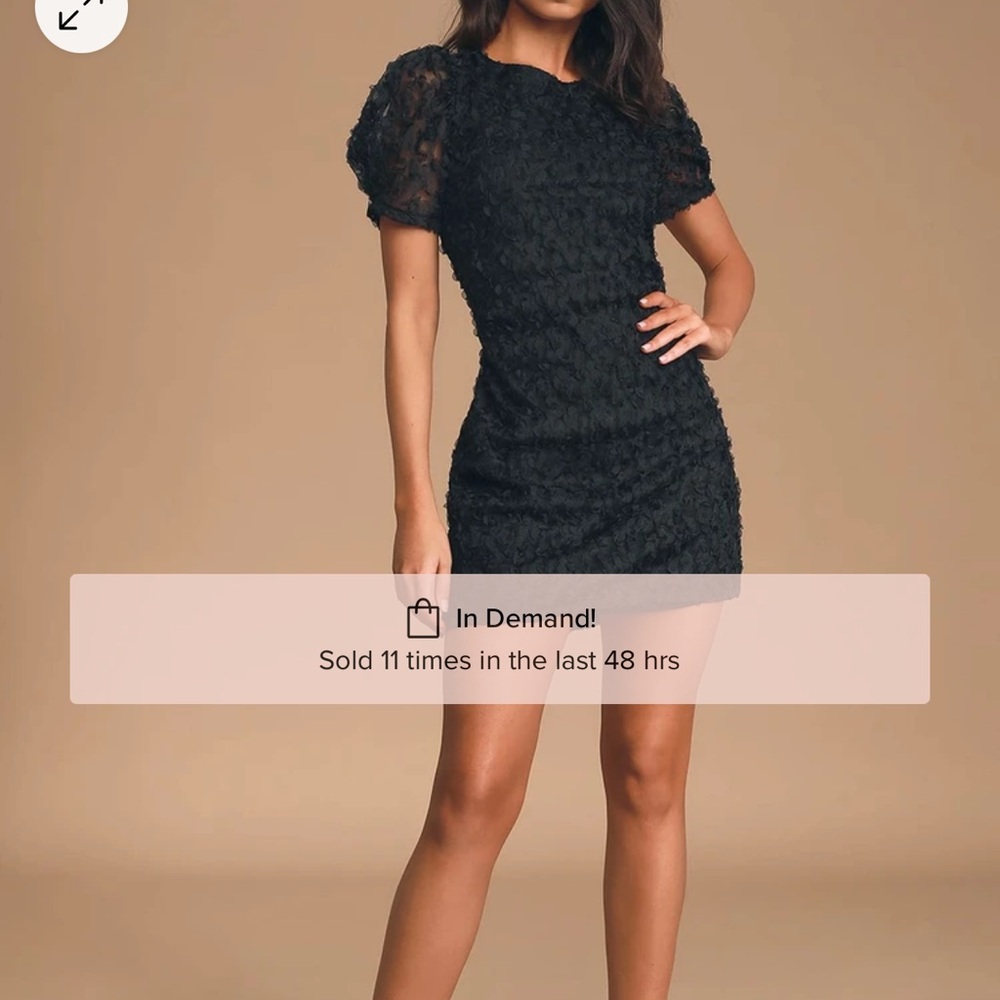 Lulu's Black Textured Women's Dress
